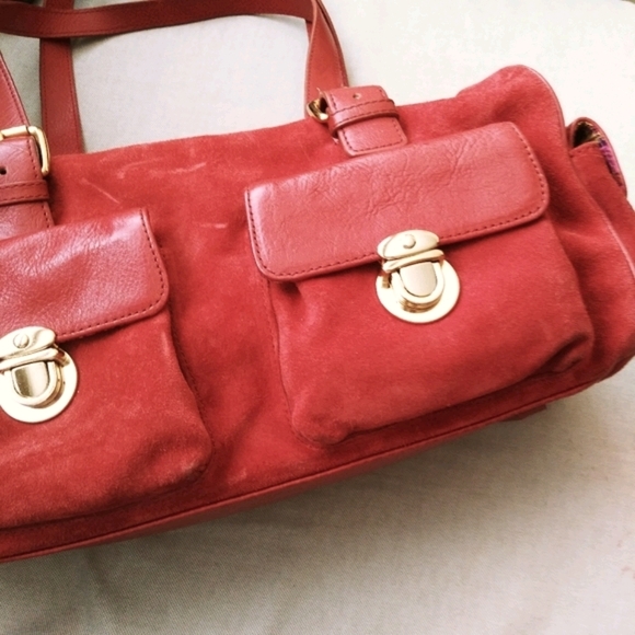 Maxx Studio Red Suede Purse 7-i - Picture 6 of 9